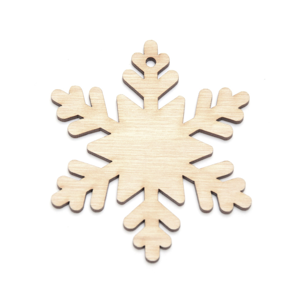 Drewniana zawieszka - Simply Crafting - śnieżynka, 7 cm