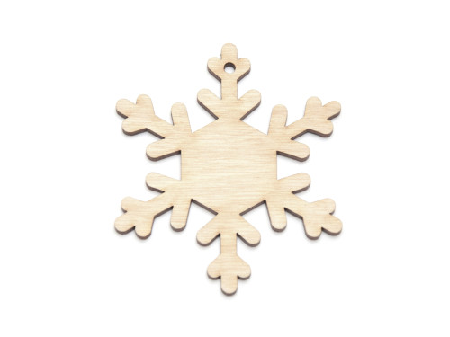 Drewniana zawieszka - Simply Crafting - śnieżynka, 7 cm