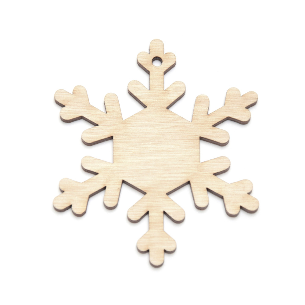 Wooden snowflake decoupage pendant - Simply Crafting - 7 cm