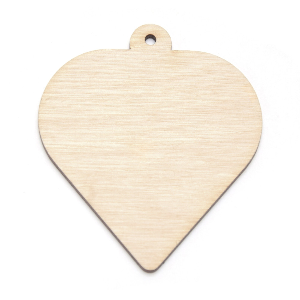Wooden heart pendant - Simply Crafting - 7 cm