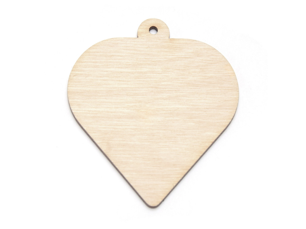 Drewniana zawieszka - Simply Crafting - bombka serce, 7 cm