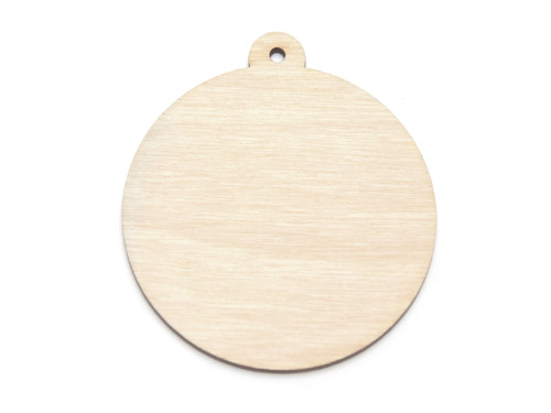 Drewniana zawieszka - Simply Crafting - bombka kółko, 7 cm