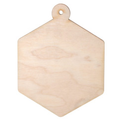 Wooden hexagon pendant - Simply Crafting - 9 cm
