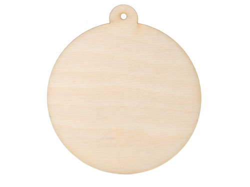 Drewniana zawieszka - Simply Crafting - bombka kółko, 9 cm