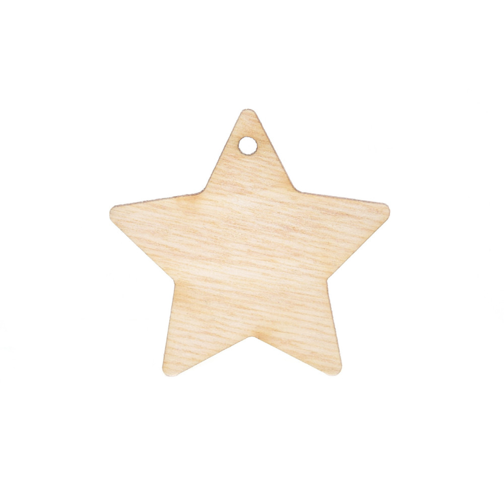 Wooden star pendant - Simply Crafting - 4 cm, 20 pcs.
