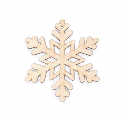 Drewniana zawieszka - Simply Crafting - śnieżynka, 7 cm