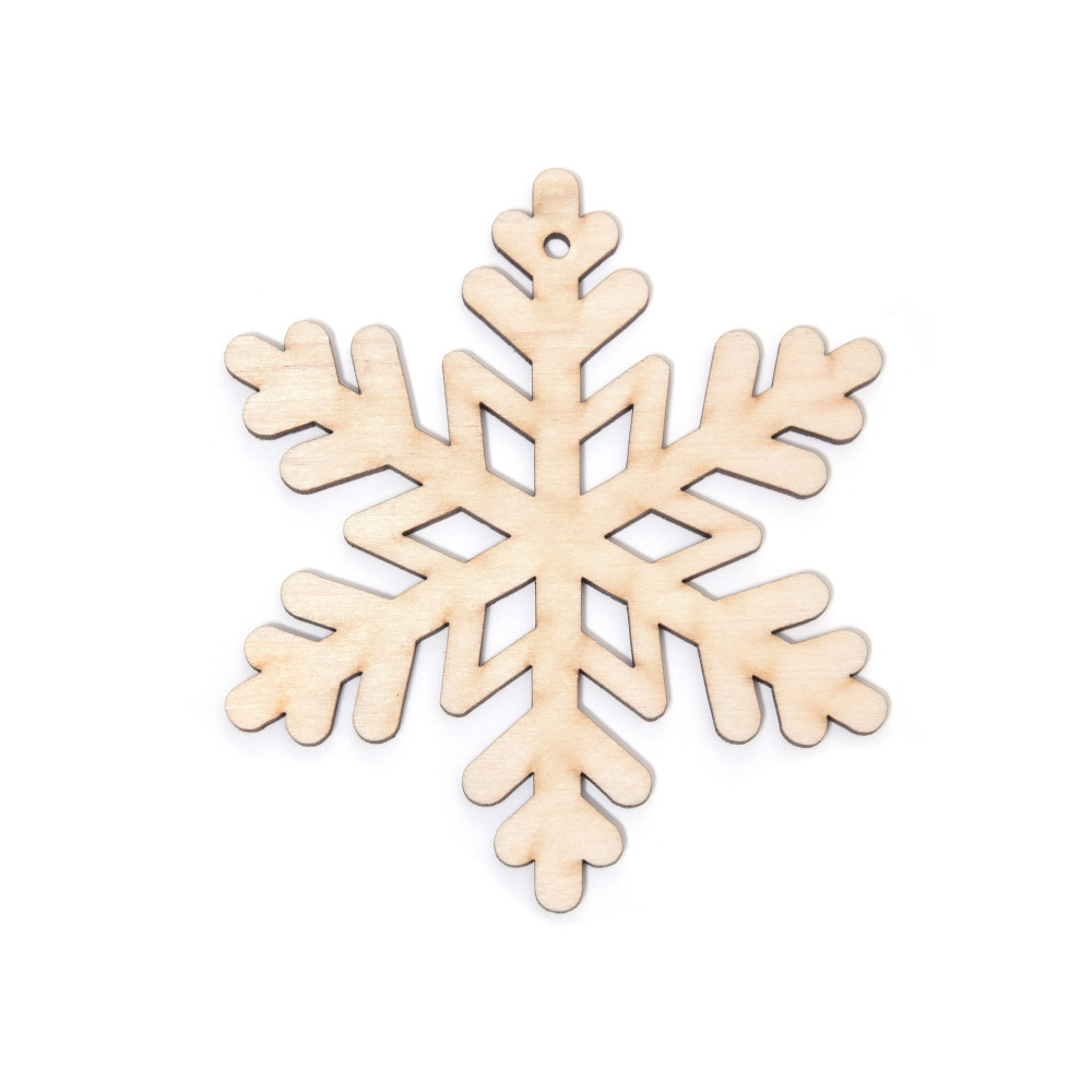 Wooden Snowflake pendant - Simply Crafting - 7 cm