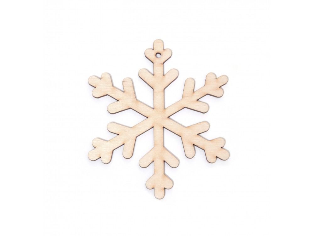 Drewniana zawieszka - Simply Crafting - śnieżynka, 7 cm