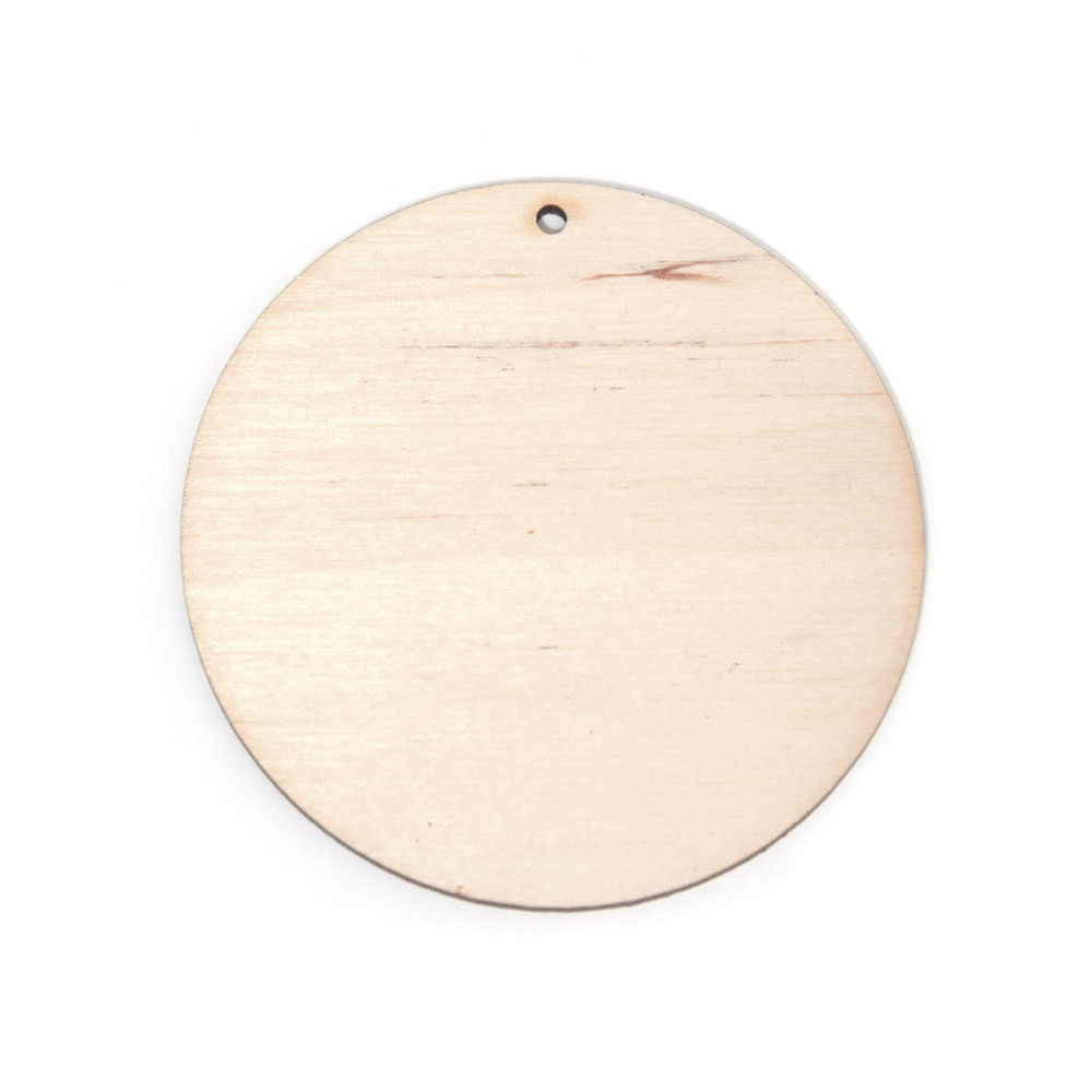Drewniana zawieszka - Simply Crafting - kółko, 8 cm