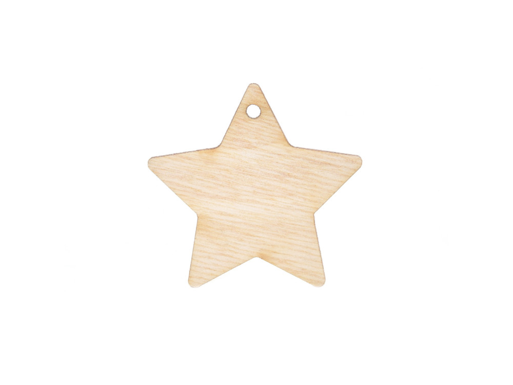 Wooden Star pendant - Simply Crafting - 4 cm