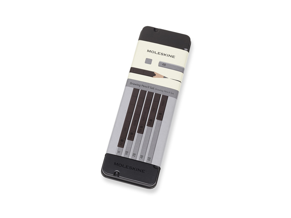 Zestaw ołówków z drewna cedrowego w metalowym etui - Moleskine - 5 szt.