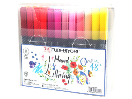Set of Zig Fudebiyori Brush Pen - Kuretake - 48 colors