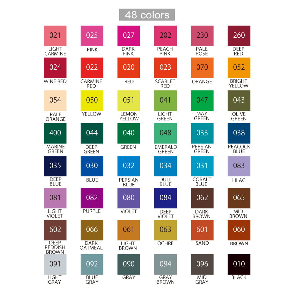 Set of Zig Fudebiyori Brush Pen - Kuretake - 48 colors