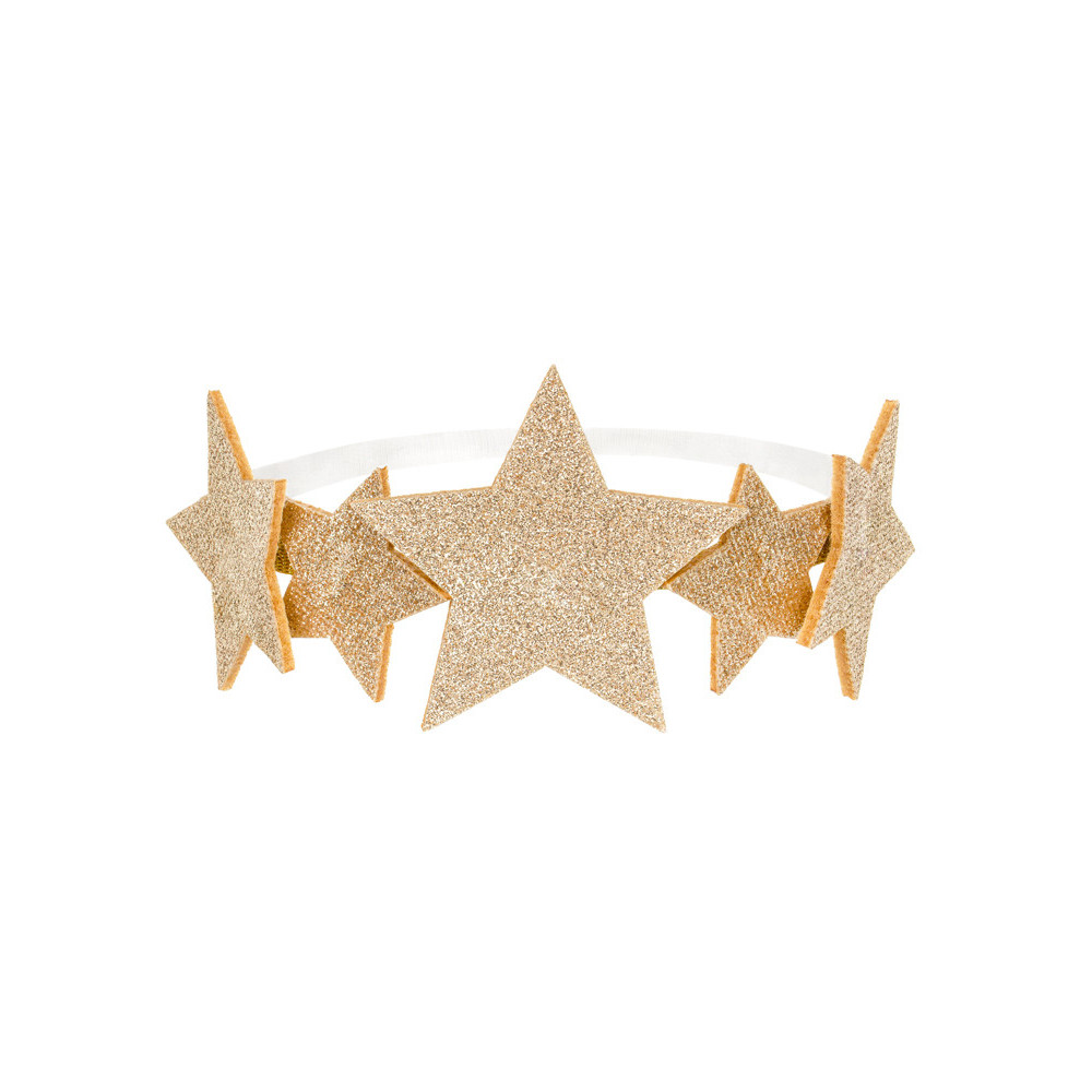 Headband with stars - gold, 12 cm