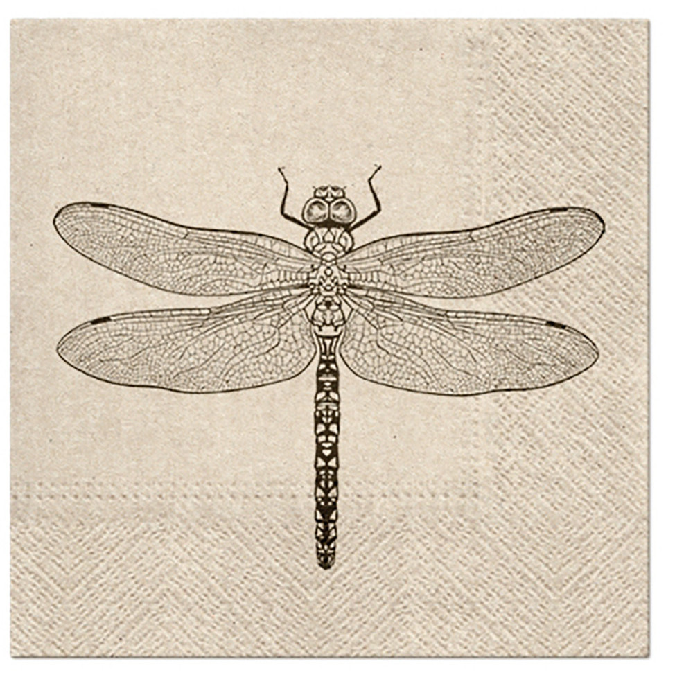 Decorative napkins We Care - Paw - Dragonfly, 20 pcs.