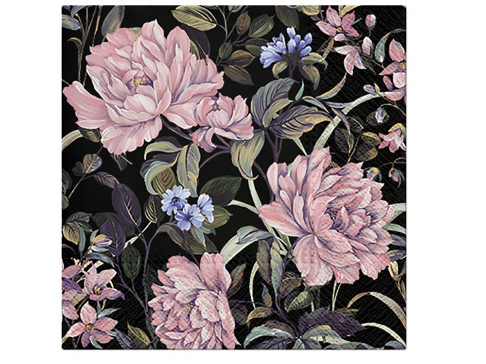 Decorative napkins - Paw - Flowers Mystery, 20 pcs