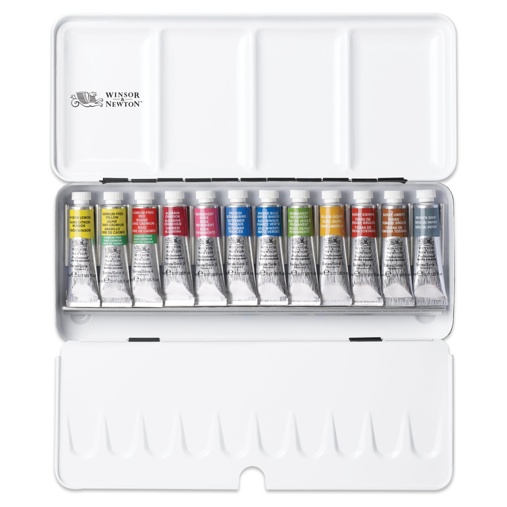 Zestaw farb akwarelowych Professional - Winsor & Newton - 12 kolorów x 5 ml