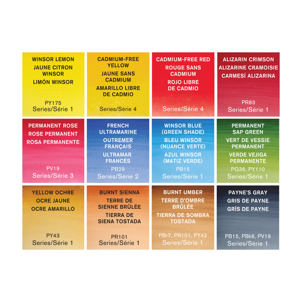 Professional Watercolor Tube Travel set - Winsor & Newton - 12 colors x 5 ml