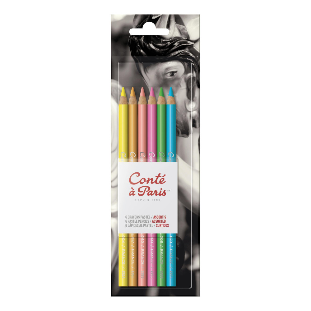Pastel pencil set - Conté à Paris - Bright Hues, 6 pcs