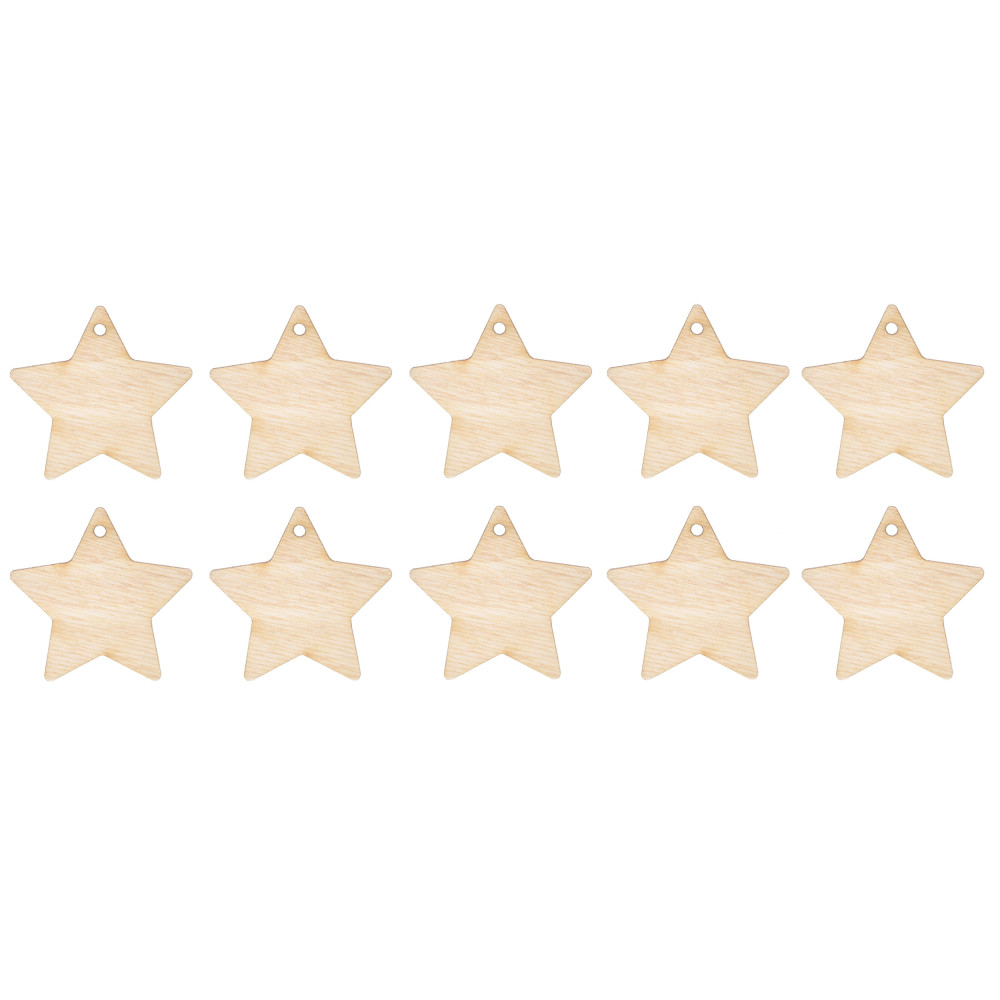 Wooden star pendant - Simply Crafting - 4 cm, 10 pcs.