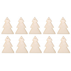 Wooden Christmas tree pendant - Simply Crafting - 6 cm, 10 pcs.
