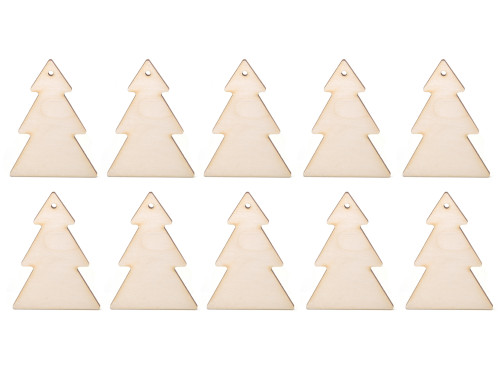 Drewniana zawieszka - Simply Crafting - choinka, 7,5 cm, 10 szt.