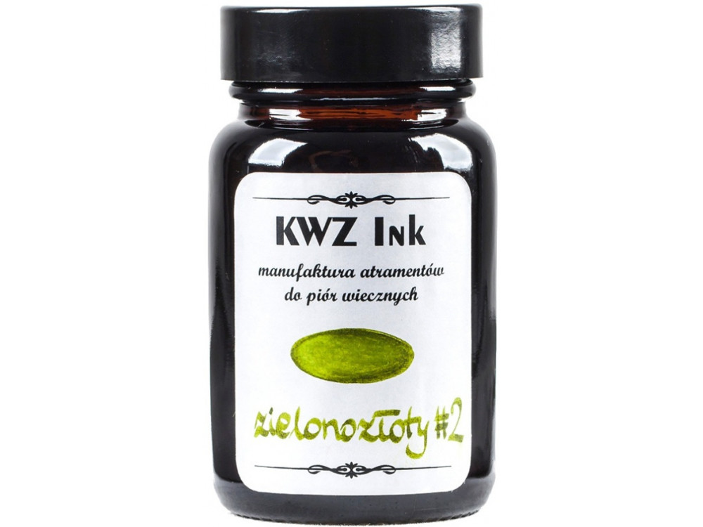 Atrament do piór wiecznych - KWZ Ink - zielonozłoty nr 2, 60 ml