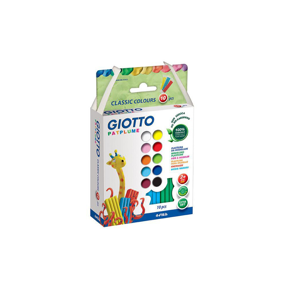 Plastelina dla dzieci Patplume - Giotto - 10 kolorów x 20 g