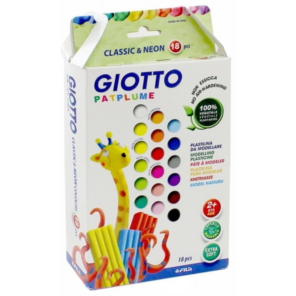 Plastelina dla dzieci Patplume - Giotto - 18 kolorów x 20 g