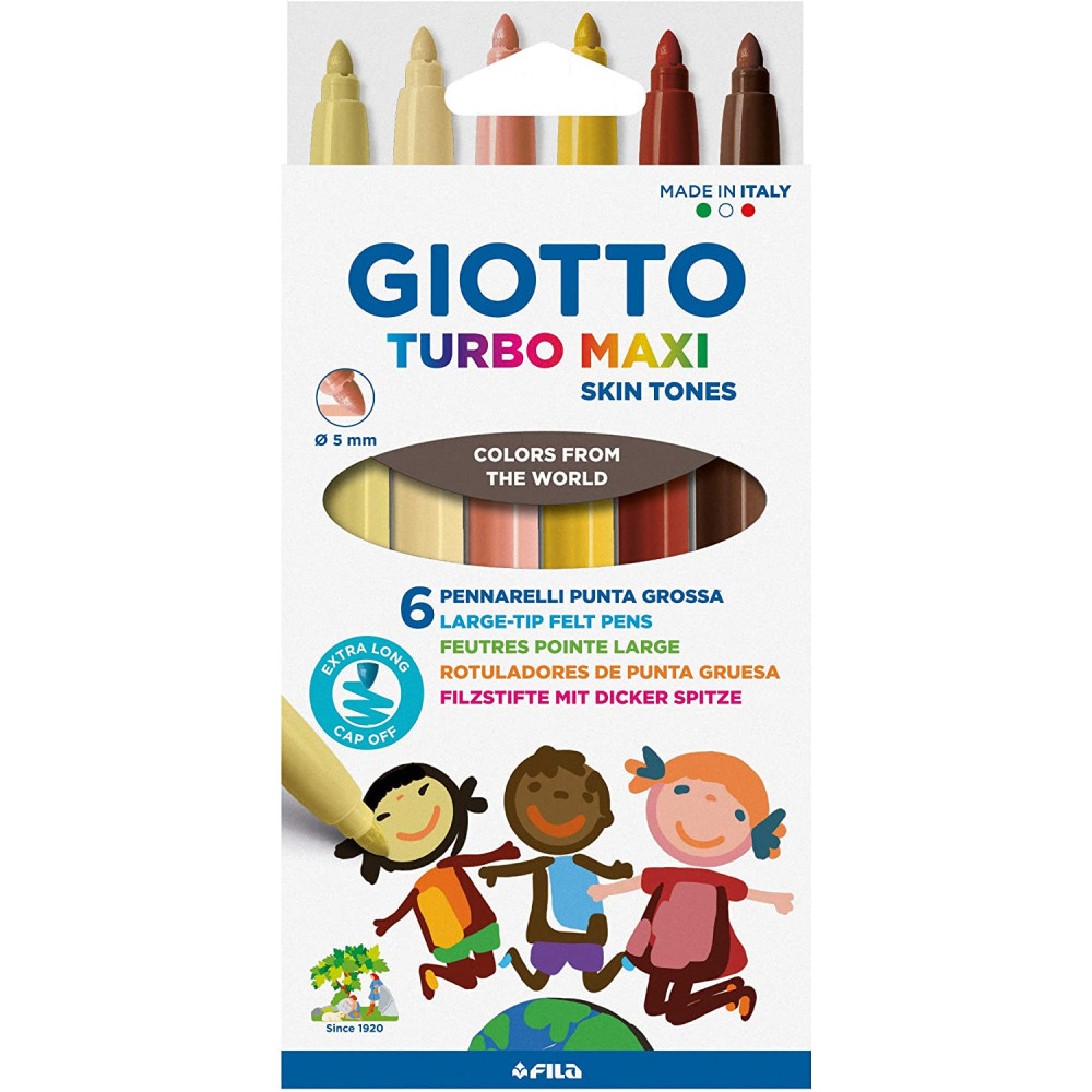 Mazaki dla dzieci Turbo Maxi - Giotto - odcienie skóry, 6 szt.