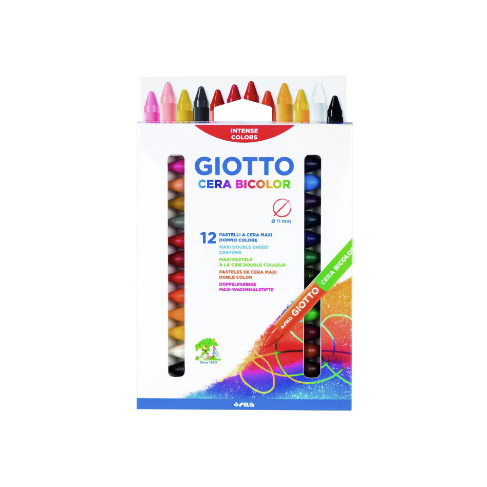 Set of Cera Bicolor wax crayons - Giotto - 12 pcs