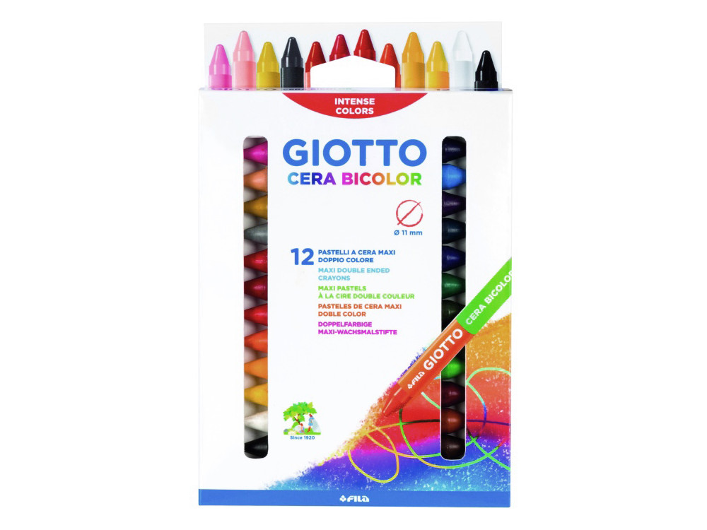 Kredki woskowe dla dzieci Cera Bicolor - Giotto - 12 szt.