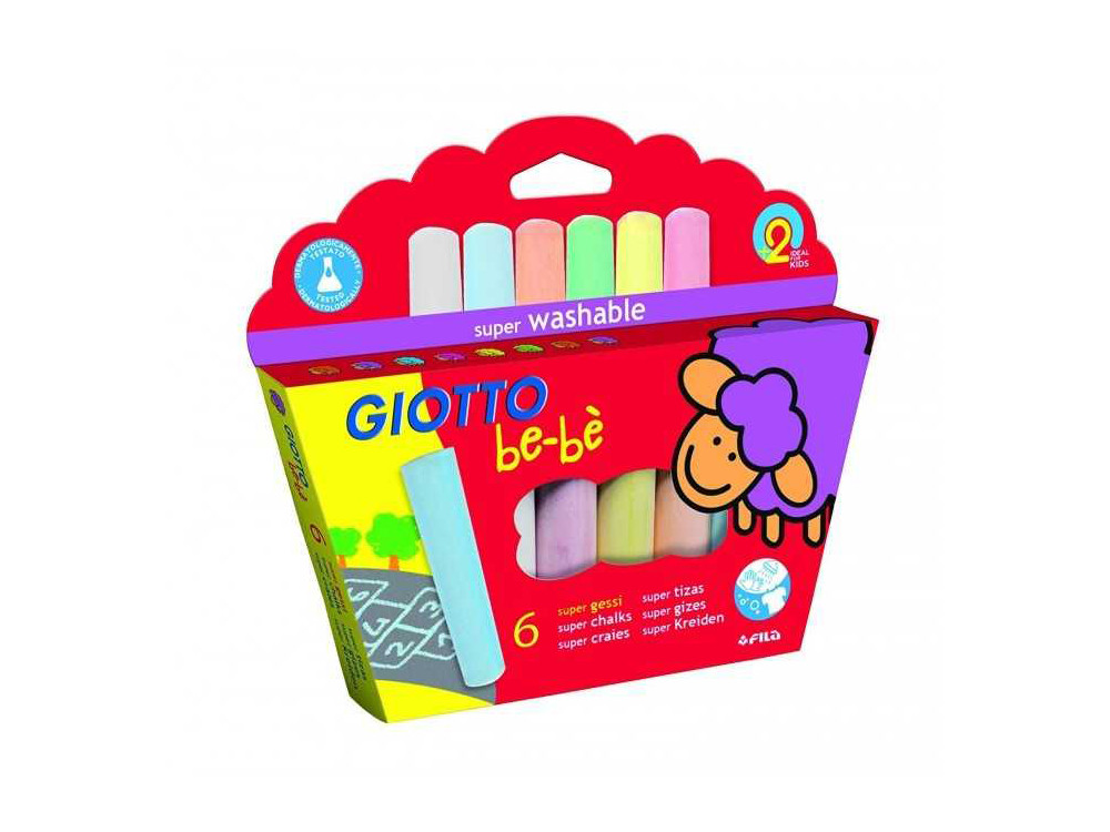 Kreda kolorowa dla dzieci - Giotto bebe - gruba, 6 kolorów