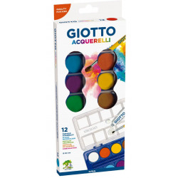 Farby akwarelowe dla dzieci w plastikowym etui - Giotto - 12 kolorów
