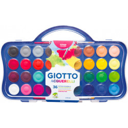 Farby akwarelowe dla dzieci w plastikowym etui - Giotto - 36 kolorów