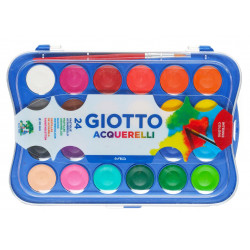 Farby akwarelowe dla dzieci w plastikowym etui - Giotto - 24 kolory