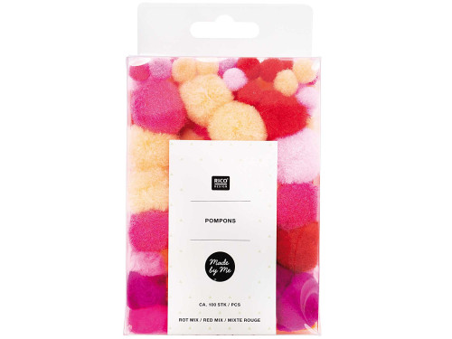 Pompoms Red Mix - Rico Design - red, 100 pcs