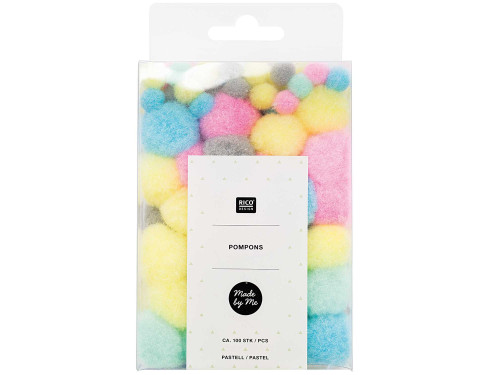 Pompony Pastel - Rico Design - pastelowe, 100 szt.