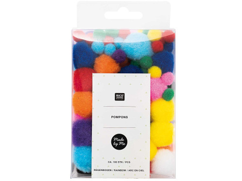 Pompoms - Rico Design - rainbow, 100 pcs
