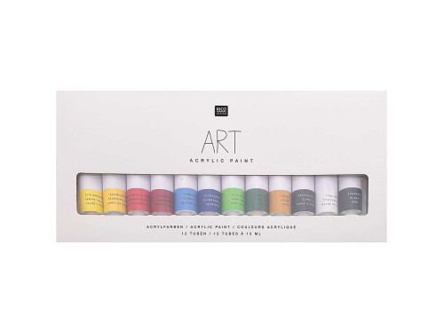 Zestaw farb akrylowych ART - Rico Design - 12 kolorów x 12 ml