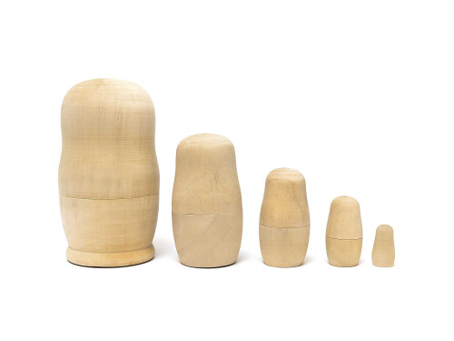 Matrioszka, figurka drewniana do ozdabiania - Rico Design - 5 szt.