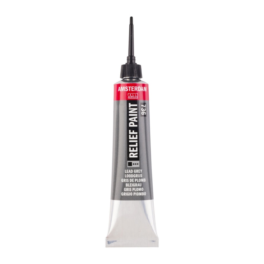 Relief glass paint tube - Amsterdam - Lead Grey, 20 ml