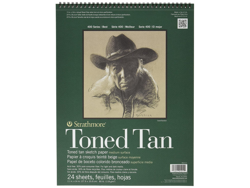 Toned Tan sketch paper 28 x 36 cm - Strathmore - 118 g, 24 sheets