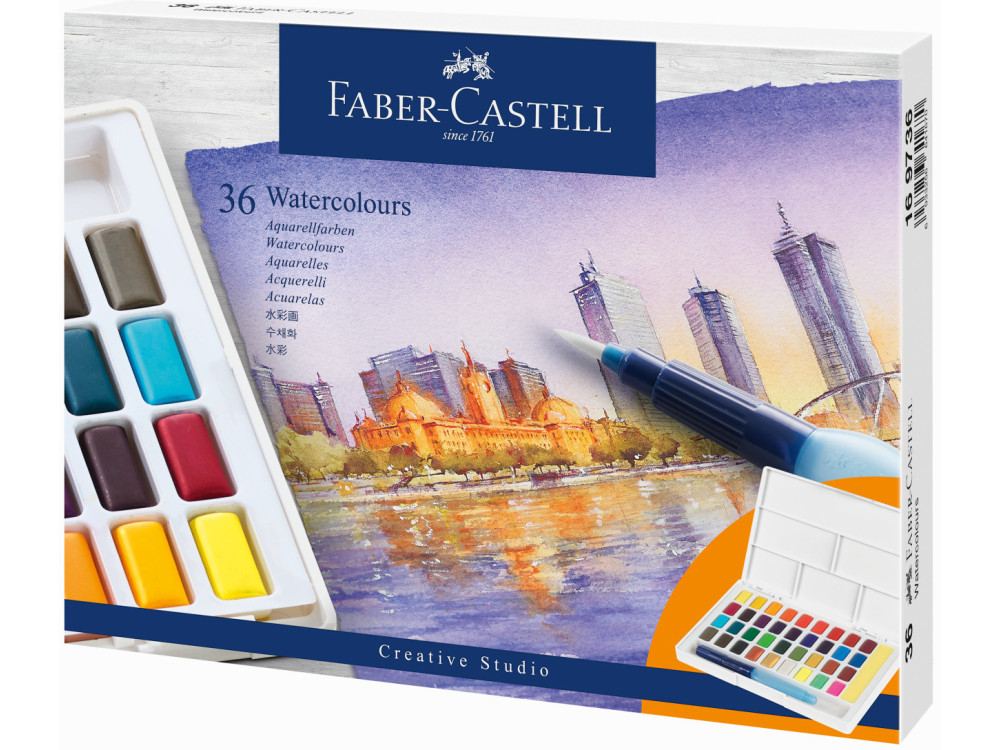 Zestaw farb akwarelowych w kostkach Creative Studio - Faber-Castell - 36 kolorów