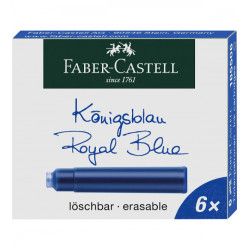 Naboje atramentowe - Faber-Castell - niebieskie, krótkie, 6 szt.