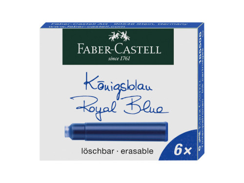 Ink cartridges - Faber-Castell - Royal Blue, short, 6 pcs.