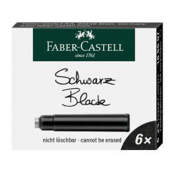 Naboje atramentowe - Faber-Castell - czarne, krótkie, 6 szt.