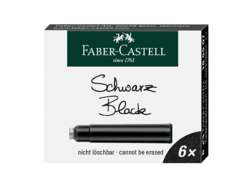 Ink cartridges - Faber-Castell - Black, short, 6 pcs.