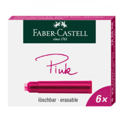 Naboje atramentowe - Faber-Castell - różowe, krótkie, 6 szt.
