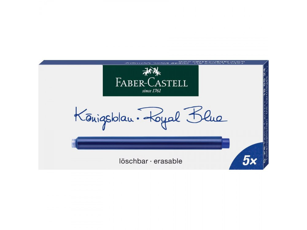 Ink cartridges - Faber-Castell - Royal Blue, long, 5 pcs.